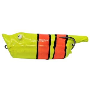 Isca Artificial Zara Popper Pro Line cor amarelo com laranja detalhes – 9cm 14g