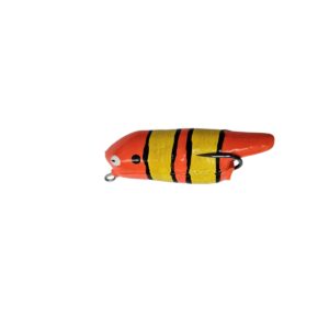 Isca Artificial Mini Zara Pro Line cor coral laranjja com amarelo detalhes proximo – 7cm 10g